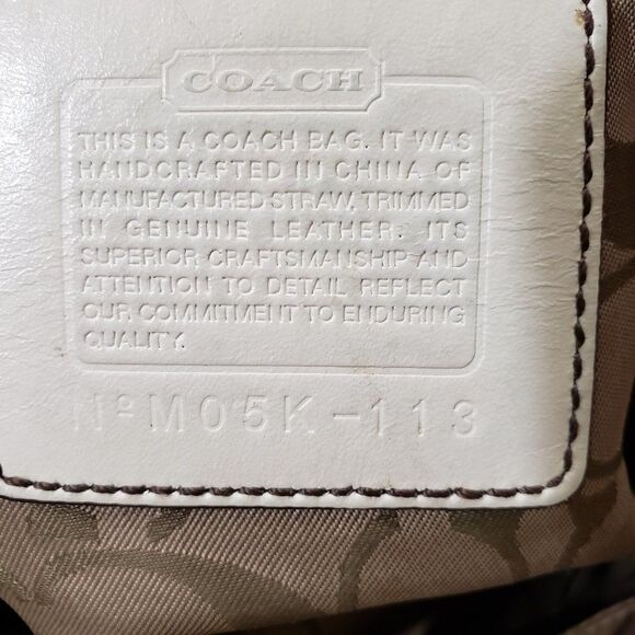 Coach MO5K-113 Legacy Leather & Straw Tote Handbag - Picture 16 of 16